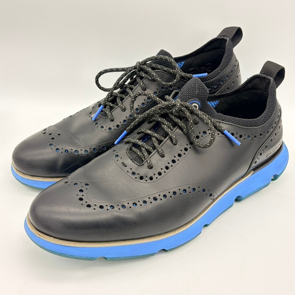 Cole Haan 2 Zerogrand Dress Sneaker Wingtip Oxford Mens 12M Black Blue Leather